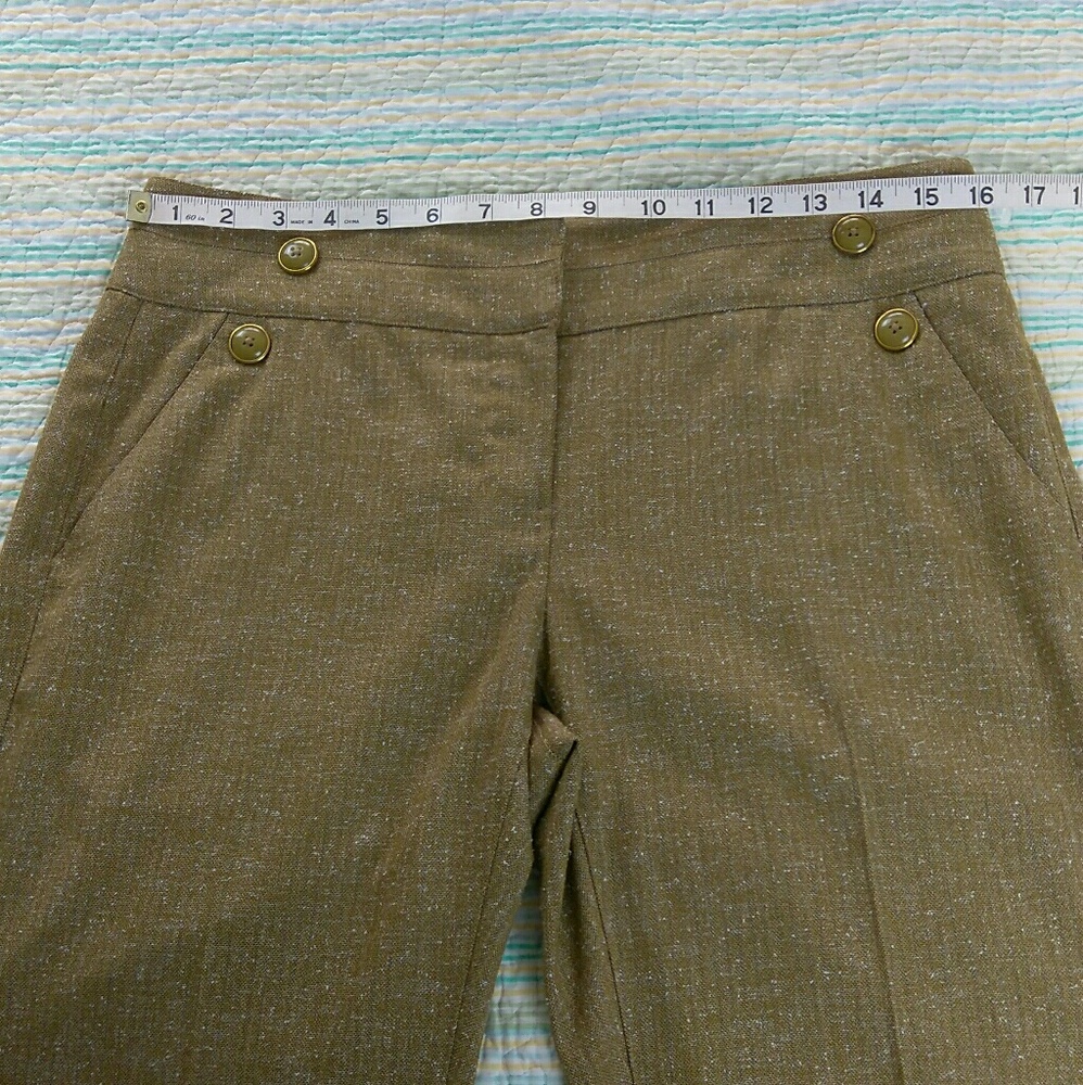CAbi Sz 6 Tan Brown Tweed Trouser Sailor Pants - Picture 5 of 8